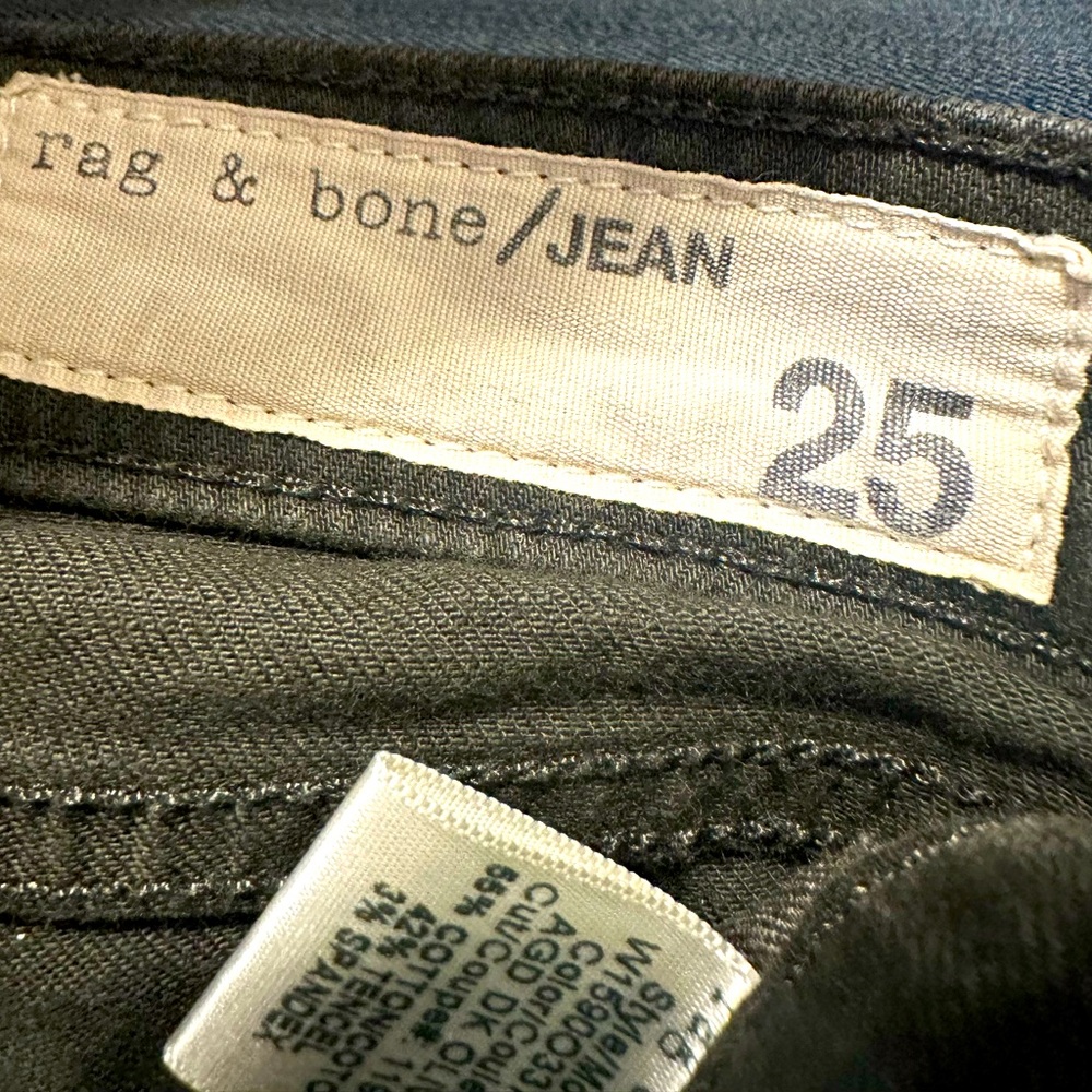 Rag & Bone “The Dre” dark green skinny jeans size 25